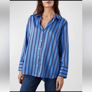 Rails Dorian Primrose Striped Silky Button Down Shirt